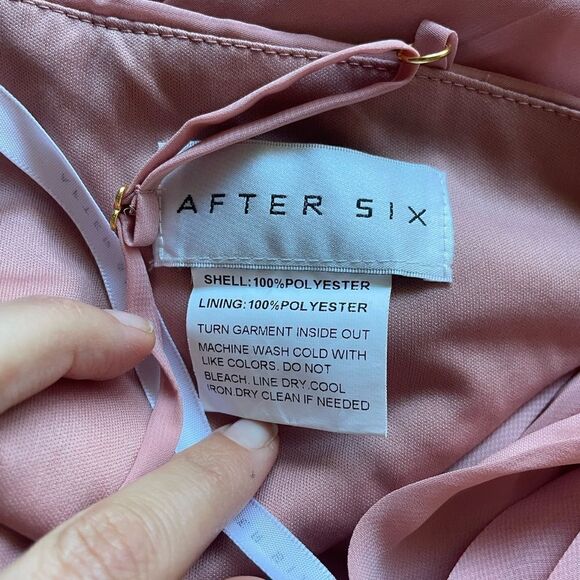 AFTER SIX TIE-BACK CUTOUT MAXI DRESS WITH FRONT SLIT IN DESERT ROSE SIZE O NWOT - Picture 2 of 9